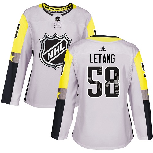 Adidas Pittsburgh Penguins #58 Kris Letang Gray 2018 All-Star Metro Division Authentic Women Stitched NHL Jersey->women nhl jersey->Women Jersey